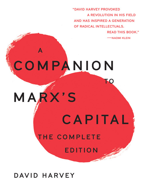 Title details for A Companion to Marx's Capital by David Harvey - Wait list